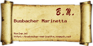 Busbacher Marinetta névjegykártya